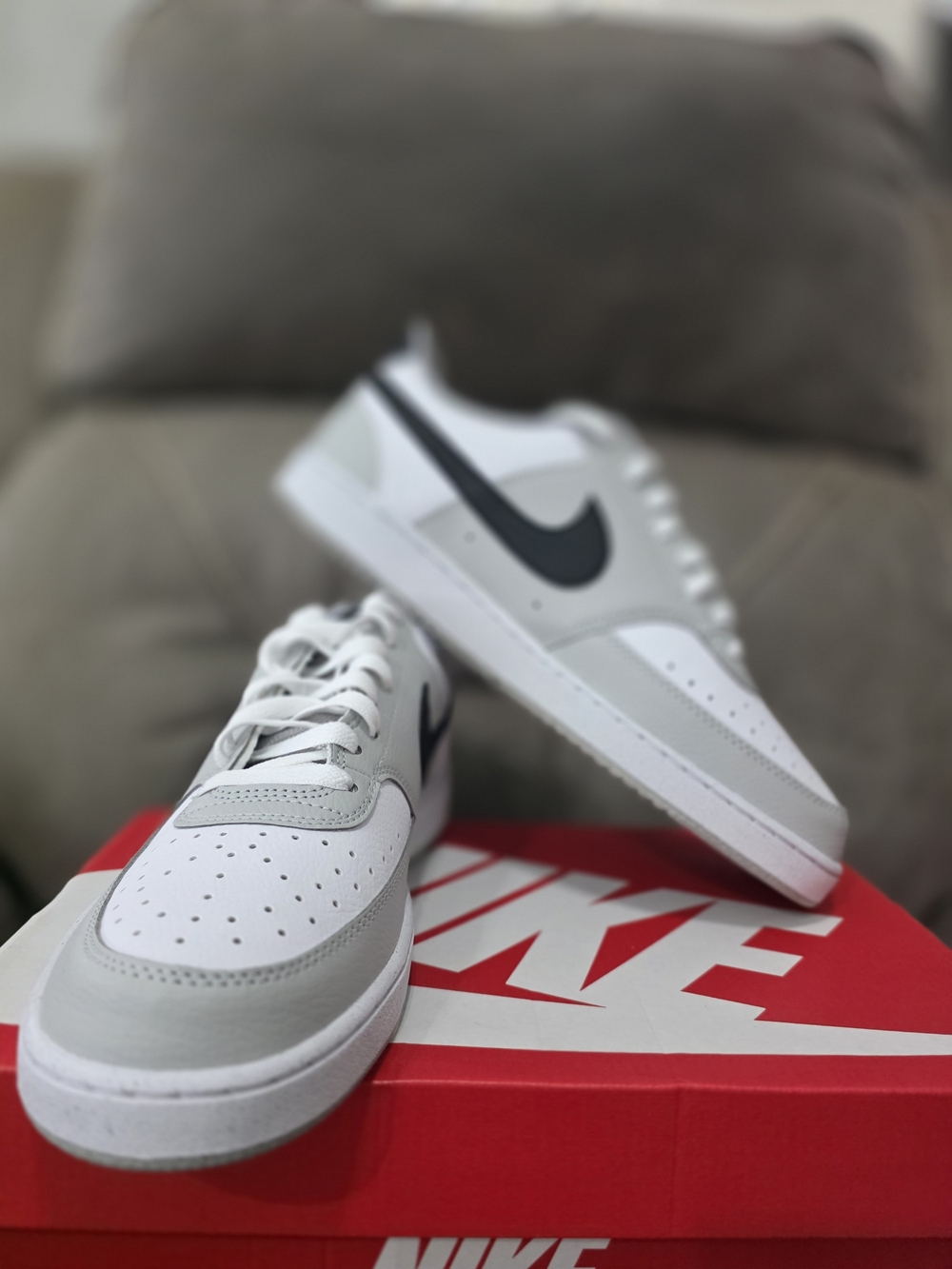 Nike Court Vision Low white, Black and grey trainers